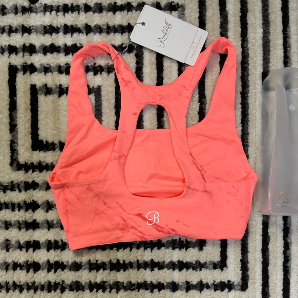 Bombshell Sportswear Coral Pink Sports Bra - Picture 2 of 7